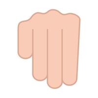 gesto de la mano del lenguaje de señas que indica la línea de la letra m e icono vector
