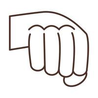 sign language hand gesture fist power line icon vector