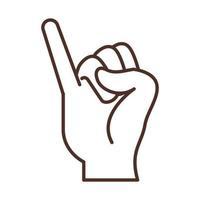 sign language hand gesture indicating j letter line icon