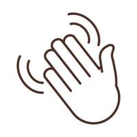 sign language gesture clapping hand line icon