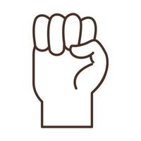 sign language hand gesture indicating e letter line icon vector