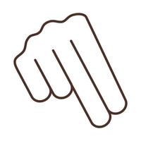 sign language hand gesture indicating n letter line icon vector