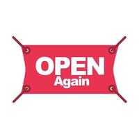 open again on door sign isolated design flat icon vector