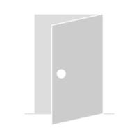 Puerta abierta acceso acceso icono plano de diseño aislado vector