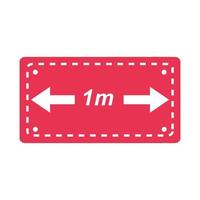 red signboard keep distance prevention flat icon vector