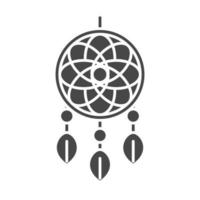 atrapasueños decoración tribal ornamento silueta icono estilo vector