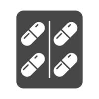 medicine prescription package capsules medication silhouette icon style vector