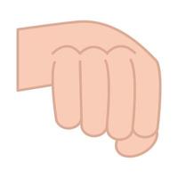 sign language hand gesture fist power line and fill icon vector