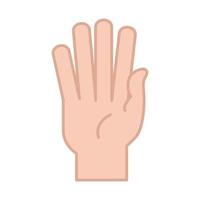 sign language hand gesture showing five finger line and fill icon vector