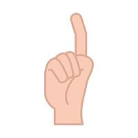 sign language hand gesture indicating z letter line and fill icon vector