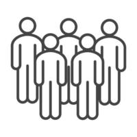 people avatar standing together group line icon style vector