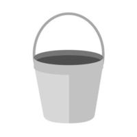 gardening metallic bucket tool flat icon style vector