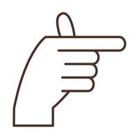 sign language hand gesturing expression line icon vector