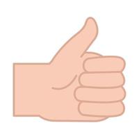 sign language hand gesture indicating approval line and fill icon vector