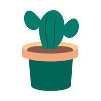 jardinería en maceta cactus planta naturaleza icono plano estilo vector