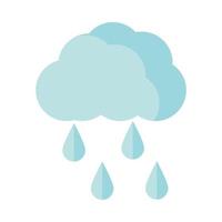 nube, lluvia, gotas, cielo, plano, icono, estilo vector