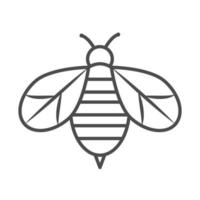 abeja insecto animal naturaleza dibujos animados línea icono estilo vector