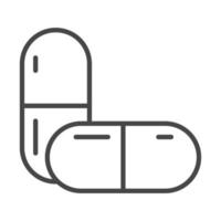 medicine prescription capsule medication linear icon style vector