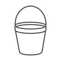 gardening metallic bucket tool line icon style vector