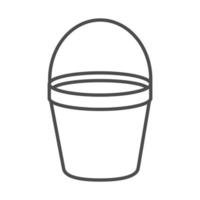 gardening metallic bucket tool line icon style vector