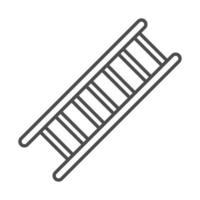 escalera de madera, equipo, reparación, construcción, línea, icono, estilo vector