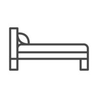 view side bed with pillow linear icon style vector