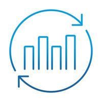 data analysis financial business report economy financial chart gradient blue line icon vector
