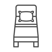 cama de vista superior con estilo de icono lineal de almohada vector