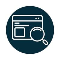 search icon website internet techmology magnifier block and line icon vector