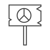 international human rights day placard with peace insignia line icon style vector