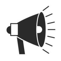 megaphone announce noise message silhouette icon style vector