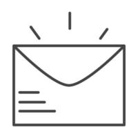 estilo de icono de línea de comunicación de mensaje de sobre de correo electrónico vector