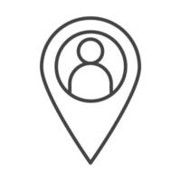 navigation pointer avatar destination line icon style vector