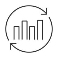 análisis de datos informe de negocios financieros economía icono de línea de gráfico financiero vector