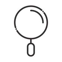 search icon magnifying glass research discovery thin line icon vector