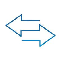 arrows different direction guide gradient blue line icon vector