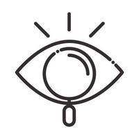 search icon magnifying observation eye look thin line icon vector