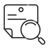 search management icon tag magnifying glass thin line icon vector