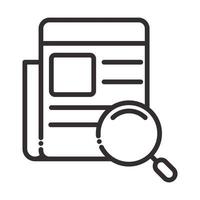 search icon paper information content thin line icon vector