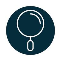 search icon magnifying glass research discovery block and line icon