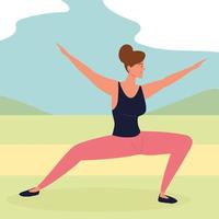 woman outdoor stretching vector