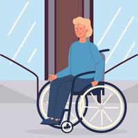 disabled man in wheelchair vector