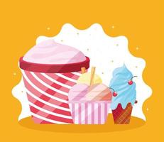 ice cream different flavors vector