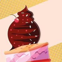 chocolate and cookie ice cream vector