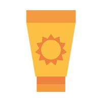 sunblock bottle lotion protection flat icon style vector