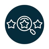 search icon magnifying glass stars social media block and line icon vector