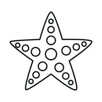 estrella de mar vida marina animal fauna icono lineal estilo vector