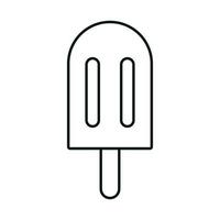 chocolate ice cream in stick linear icon style white background vector