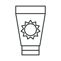 sunblock bottle lotion protection linear icon style vector