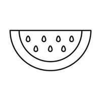 slice watermelon fruit tropical fresh linear icon style vector